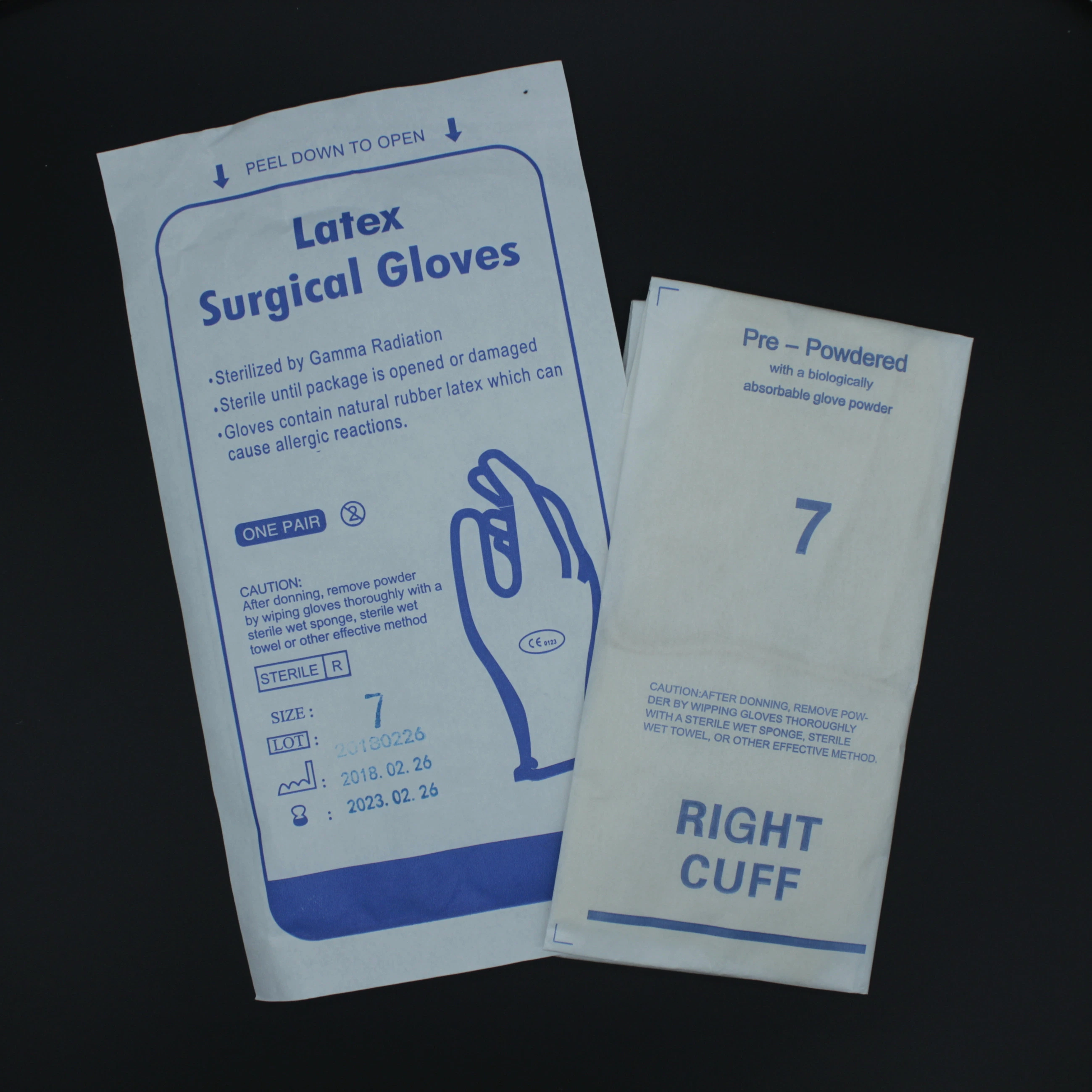 Disposable Sterile Latex Surgical Gloves for Medical Use