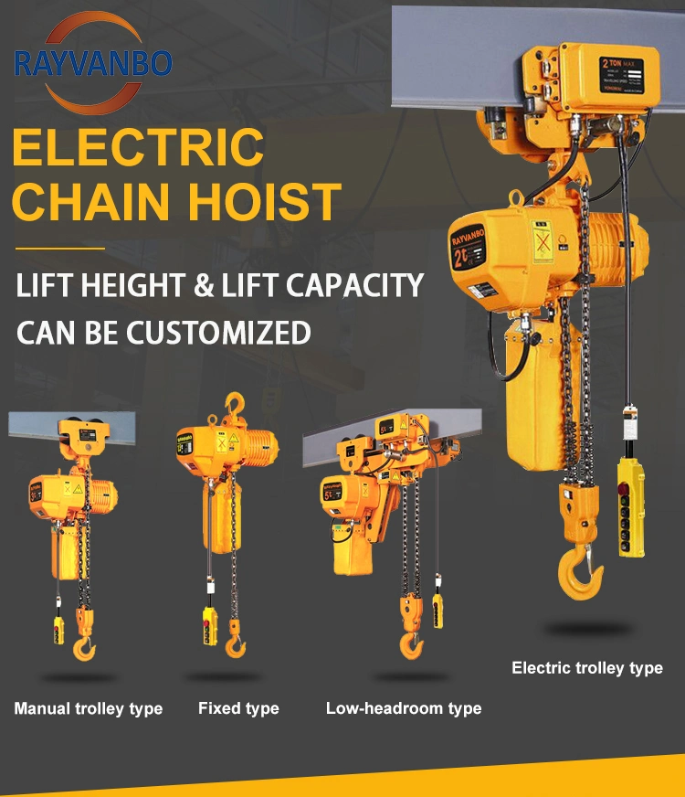 Good Price 1t 2t 3t 5t 10t 15t 20t 30t 50t Hook Trolley Low Headroom Type Electric Chain Hoist