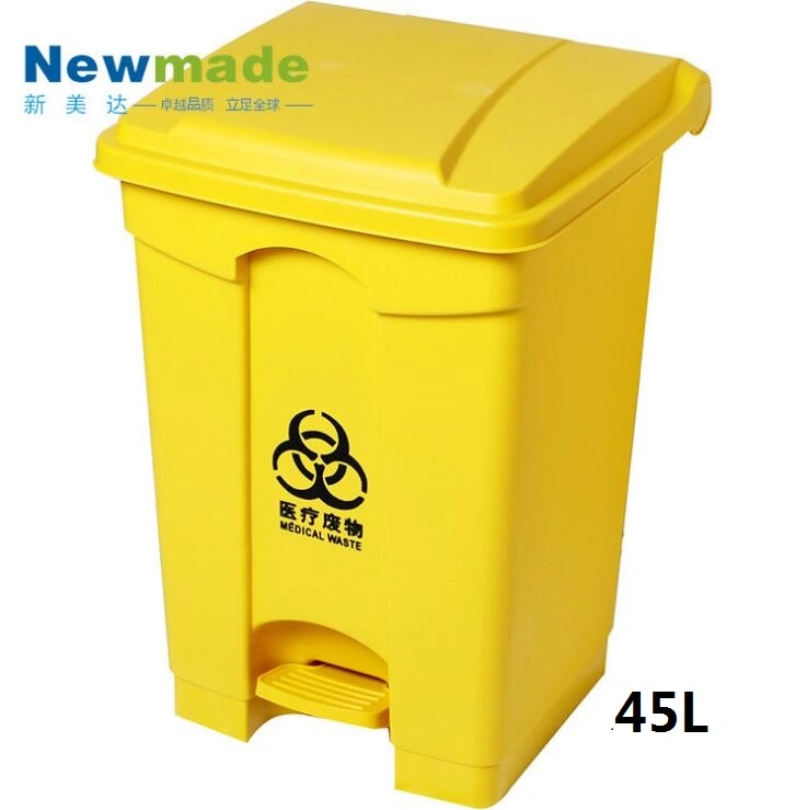 45L 68L 70L Eco-Friendly 4 Wheels Plastic Waste Dust Garbage Litter Can for Rubbish Sorting with Different Colors