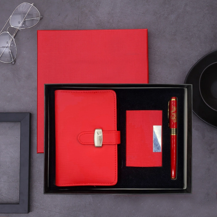Подарочный набор для ноутбуков с фирменным логотипом Office Gift Stationery Business Leather С пером и держателем карты