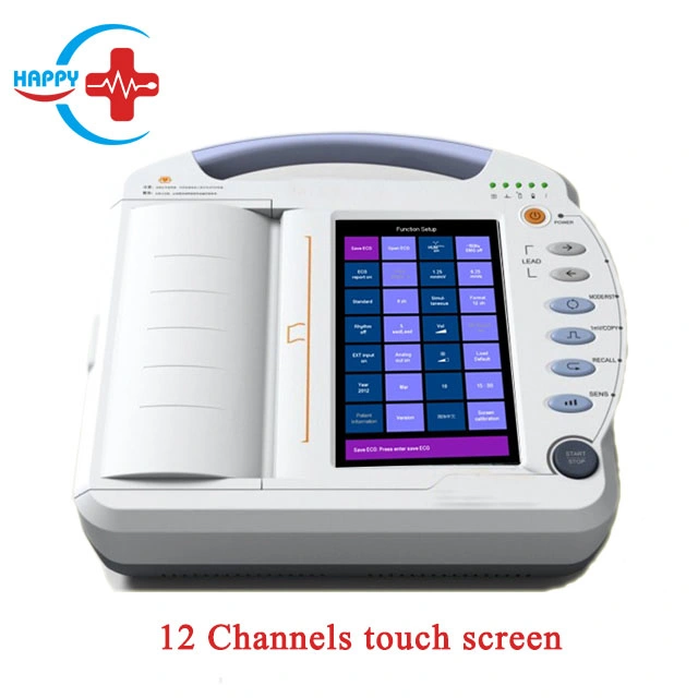 Hc-H004 High quality/High cost performance  Portable Color Leads Simultaneously Acquisition ECG Machine10 Inches Touch Screen 12 Channels