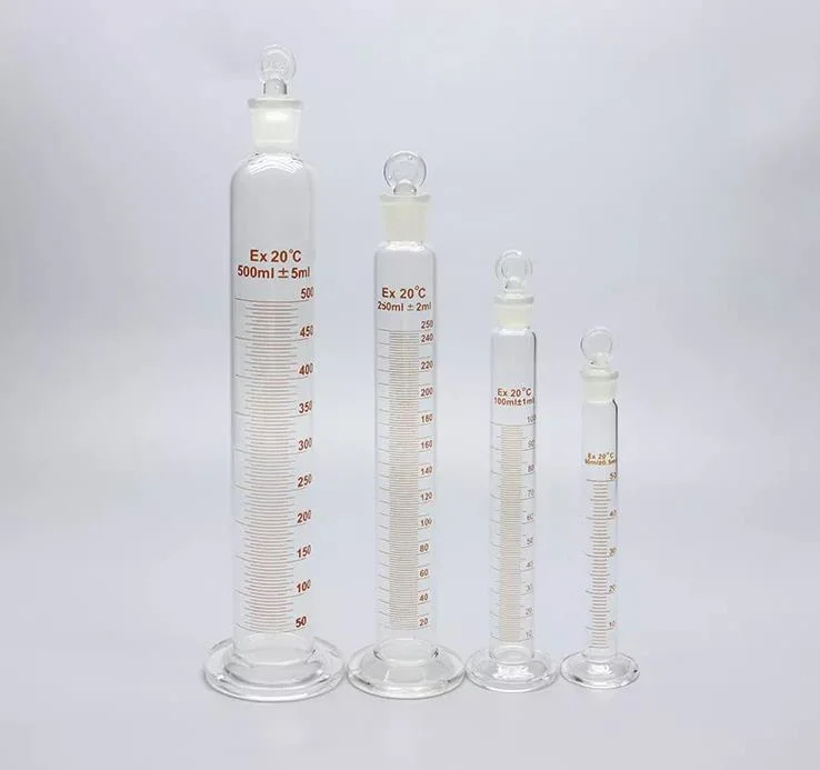 5 ml~2000ml Verrerie de laboratoire Boro3.3 Thick-Walled mesurant Cylindre gradué en verre avec base hexagonale en plastique