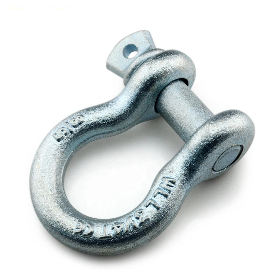 Bow Shackle with High Strength Forged Carbon Steel Die Forging 2 Ton-85ton