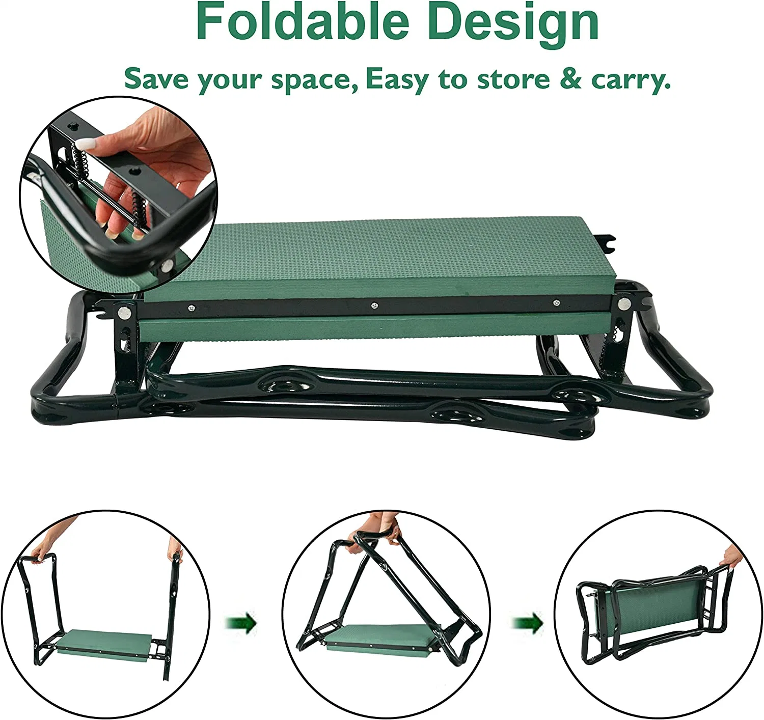 Dandelion Foldable Garden Kneeler and Seat for Gardening, Camping, Heavy-Duty Foldable Bench