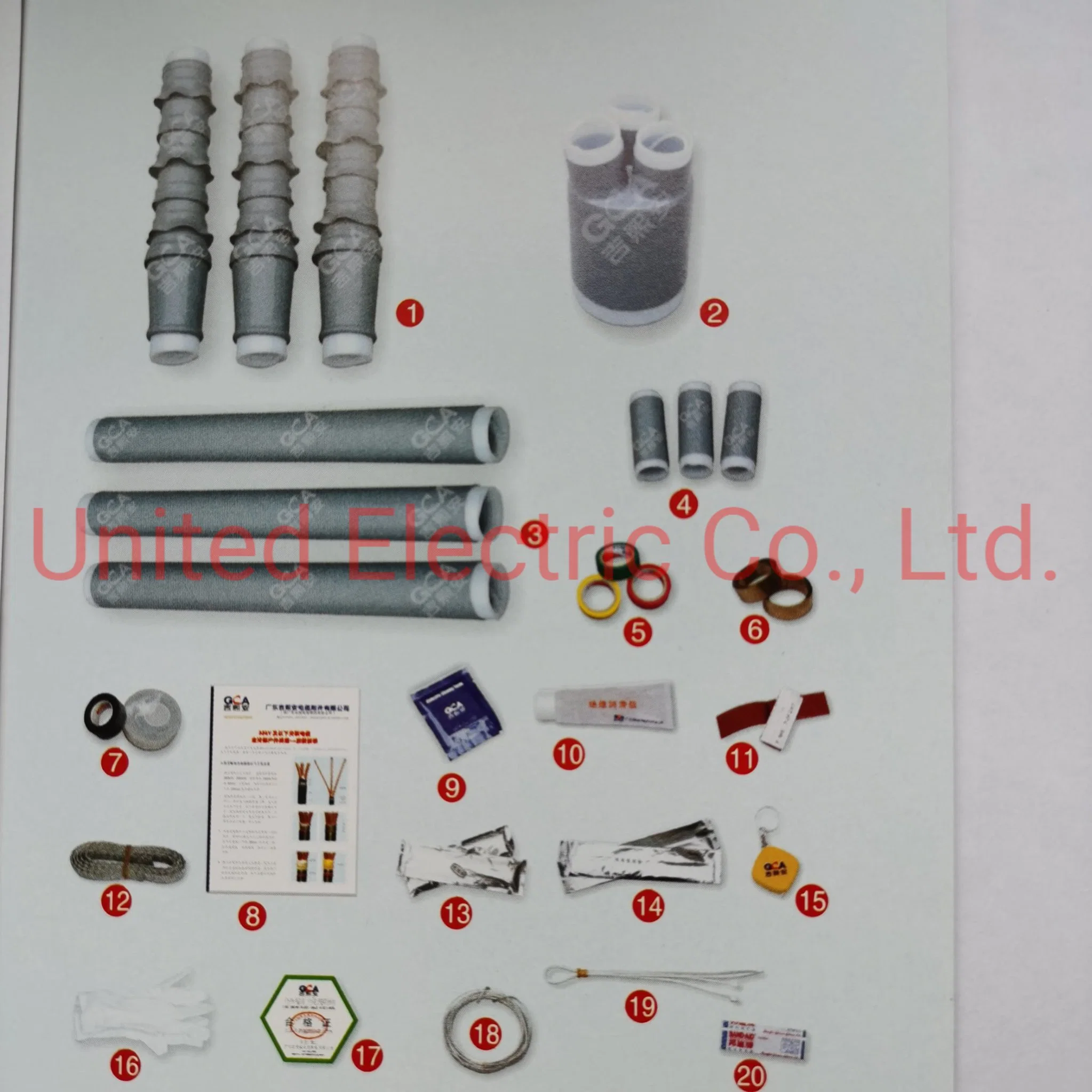 12kV, 15kV, 24kV Cold Shrink Outdoor Termination for 630-800 sq.mm 3-core Cable