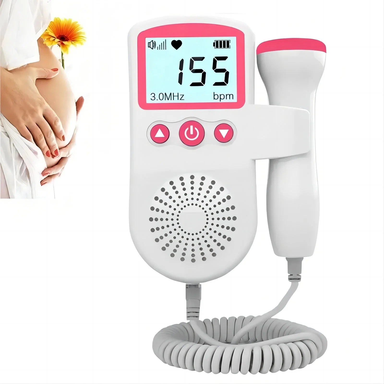 Digital Display Portable Ultrasound Fetal Heartbeat Monitor Fetal Doppler
