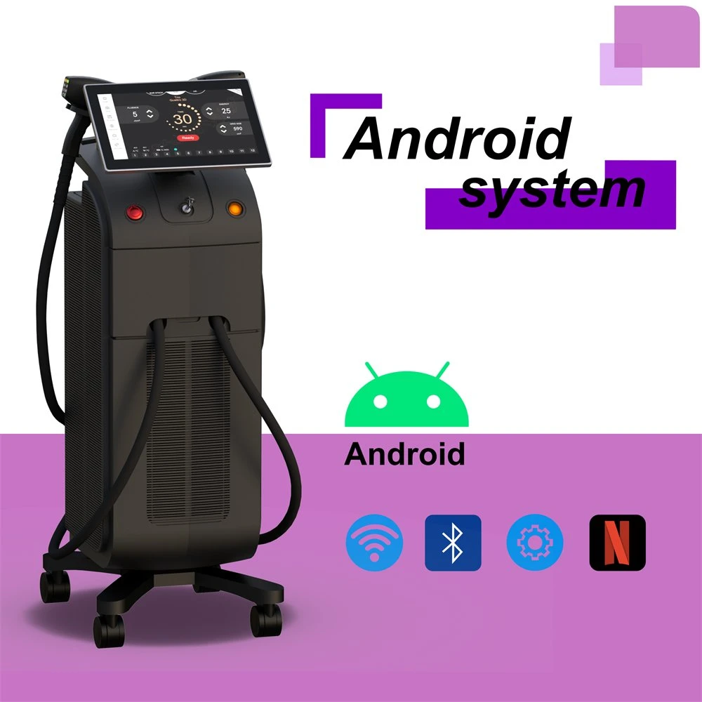 10,4 pulgadas Depilation pantalla FDA 1200W Beauty Android System hielo 3 Diodo láser 755 808 1064 longitudes de onda 808 Diodo de Titanio Máquina de depilación láser con CE