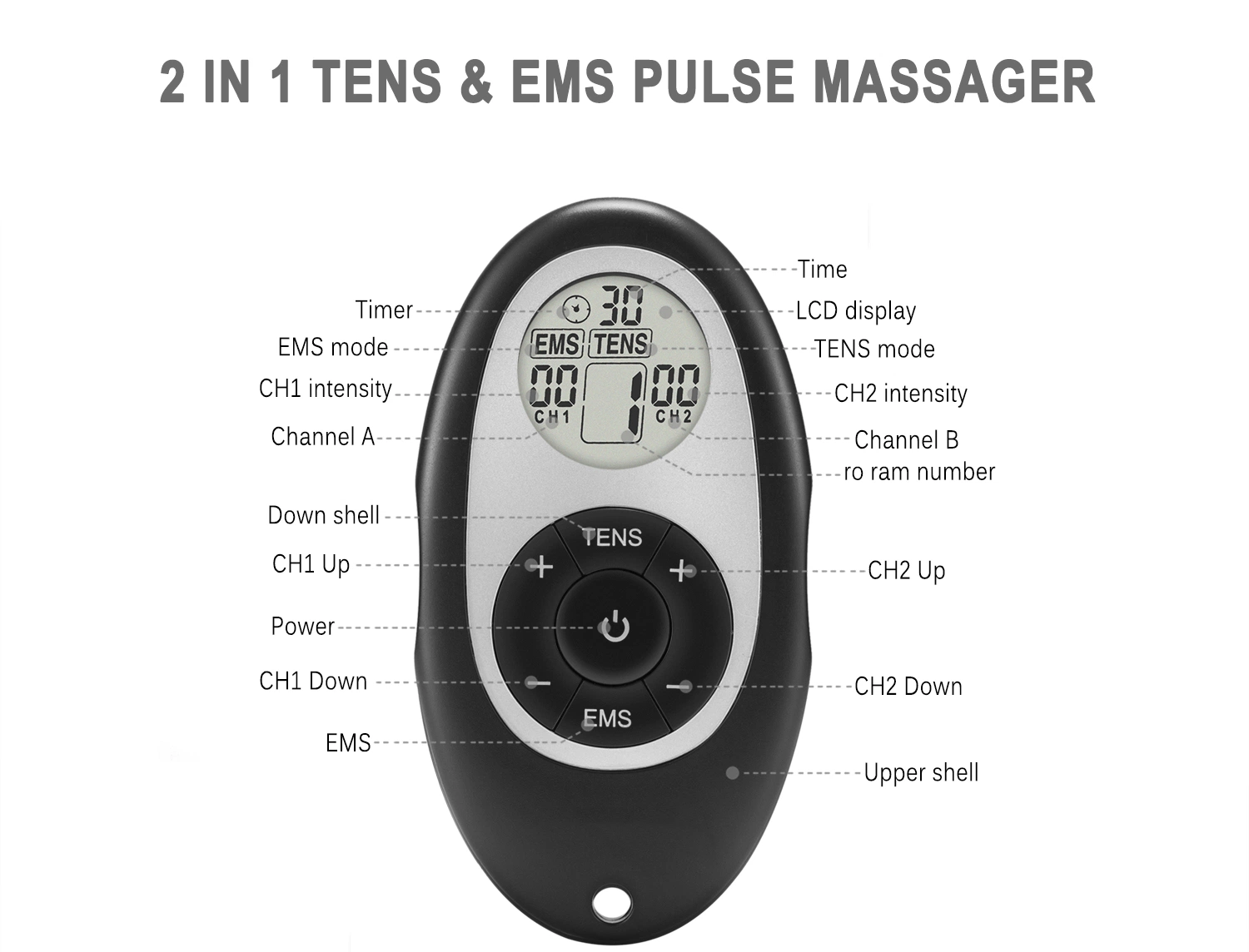 Tens Digital Therapy Machine EMS Low Frequency Therapy Device (THR-UF108)