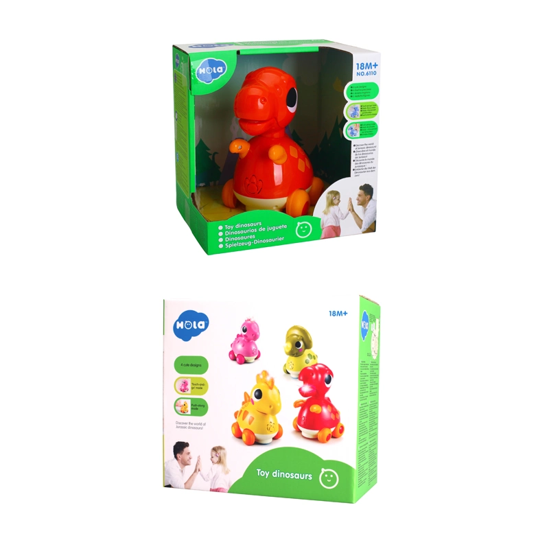 Bebé Brinquedos musicais dinossauros brinquedos 6 Modelos sortido de agarrar Touch &amp; Go Luz Música Bebé Brinquedos Rastejantes Infant Toddler brinquedos para bebés