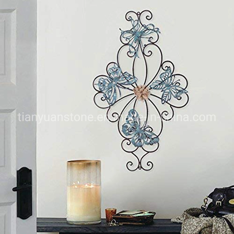 Flower and Butterfly Decoration Metal Wall Art Wall Decoration