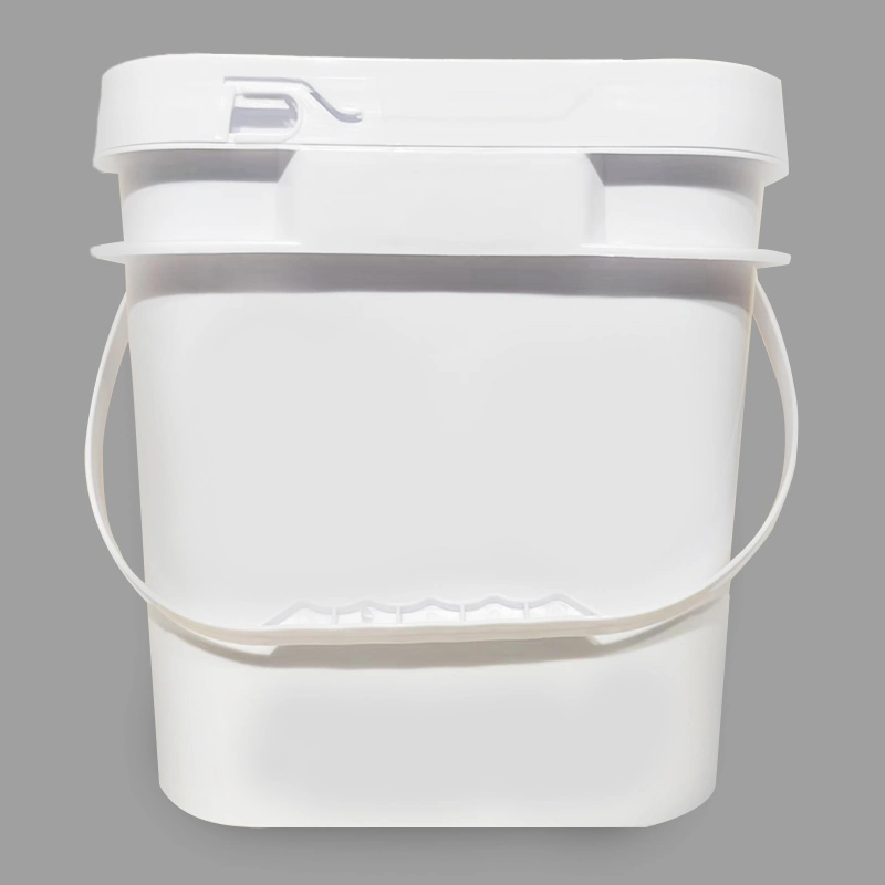 Custom 10L Clear Square Plastic Bucket with Lid