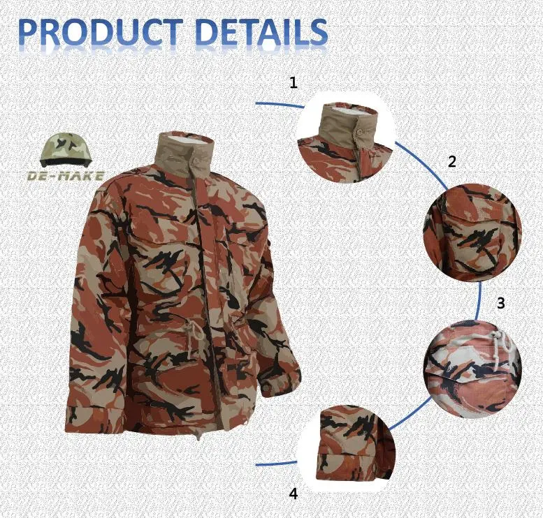 2023 Best Seller M65 Military Oman Woodland Camouflage Uniform Security Dress Tc 65/35 Rip-Stop Combat Uniform