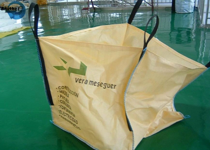 PP Woven Container Jumbo Bag Food Grade 1 Ton Top Cross Packing PCS Flat Color Printing Feature Weight Bottom Safety Material