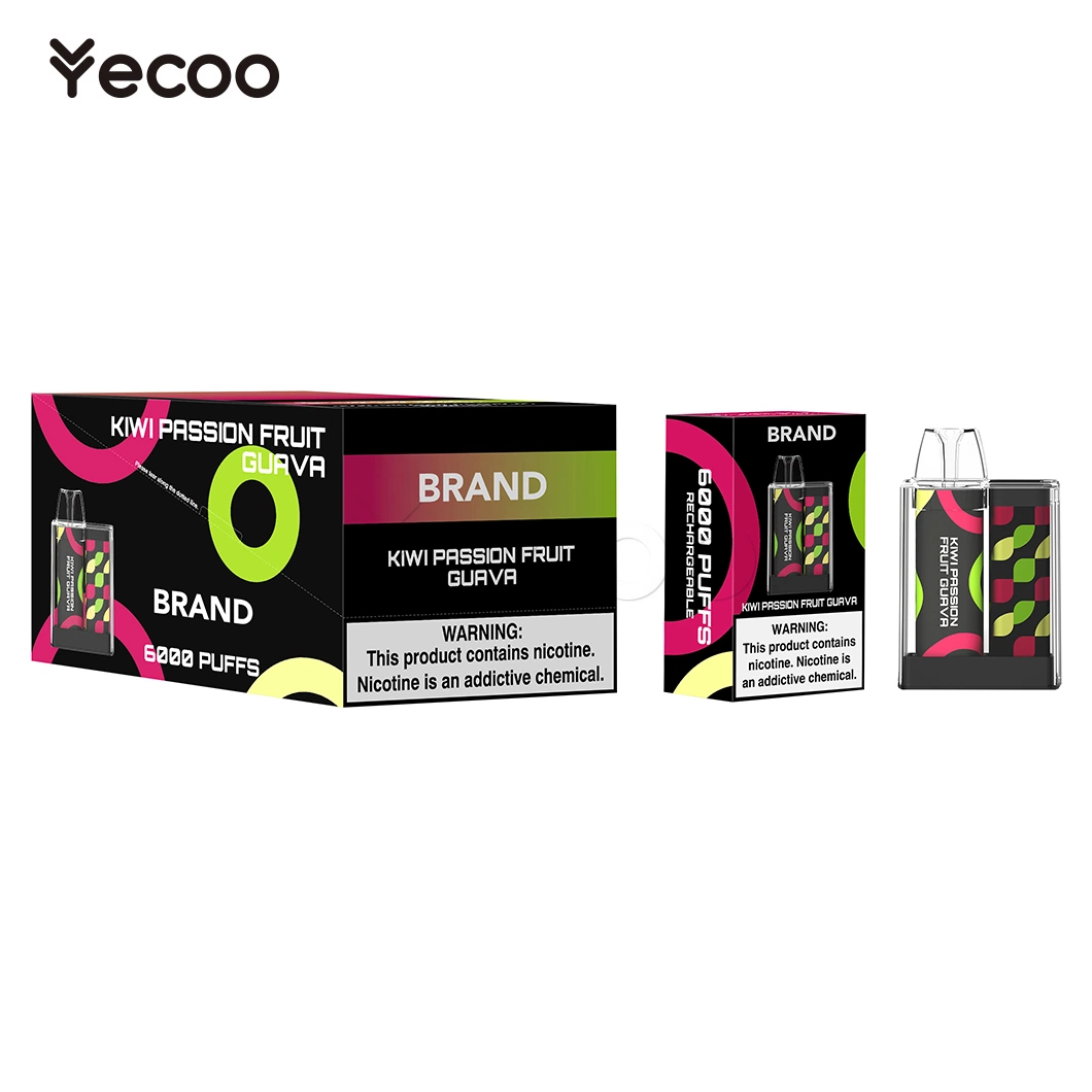 Yecoo líquido fabricantes de cigarros elétricos descartáveis Vape Consentrated sabor China D130-2 5000-6000 Puffs descartáveis para fumadores e cigarro