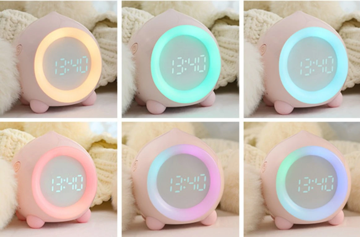 Amazon Hot Sales Digital Mesa LED alarma de luz nocturna Reloj Smart Sleep Wake up