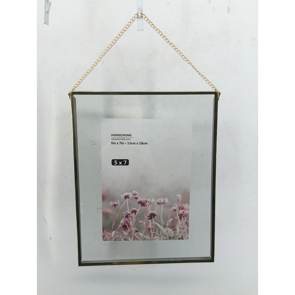 8X10 Glass Size Double Side Hanging Metal Blk Picture Frame 5X7