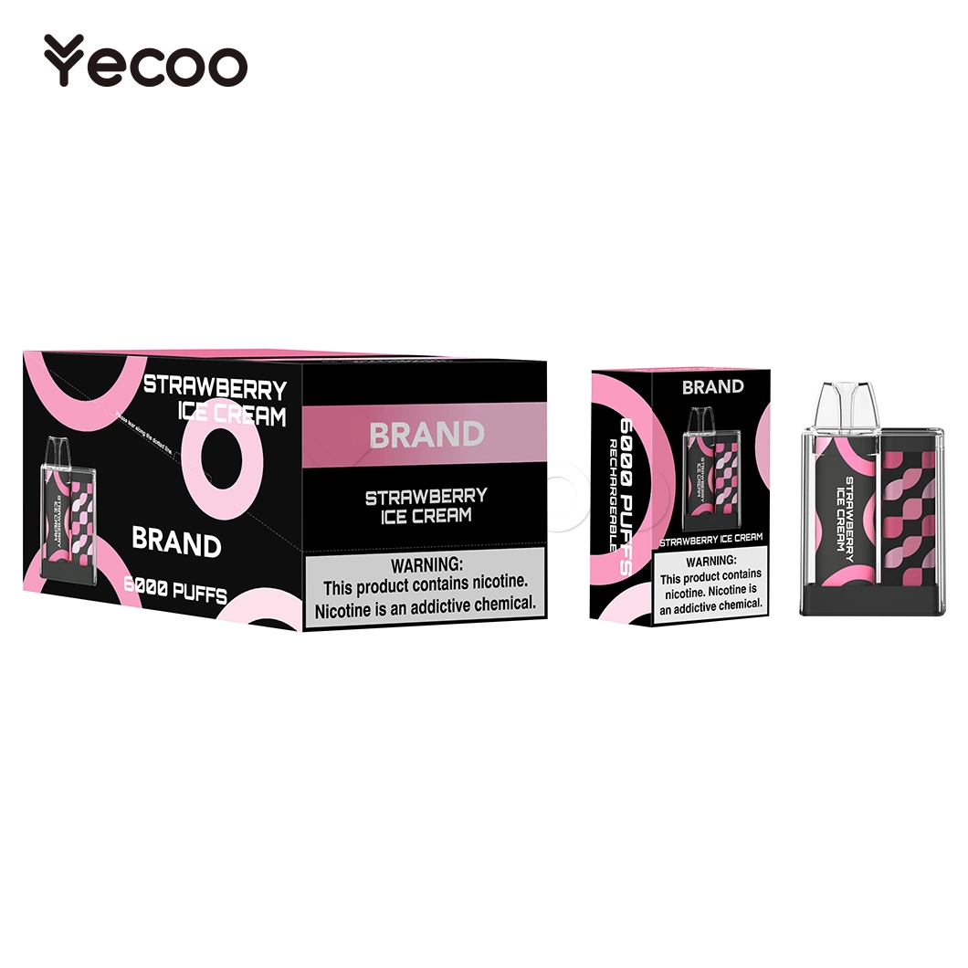 Yecoo Liquid Electric Zigarette Hersteller Einweg-Vape Konsentrierten Geschmack China D130-2 5000-6000 Puffs Einweg Rauchen E Zigarette