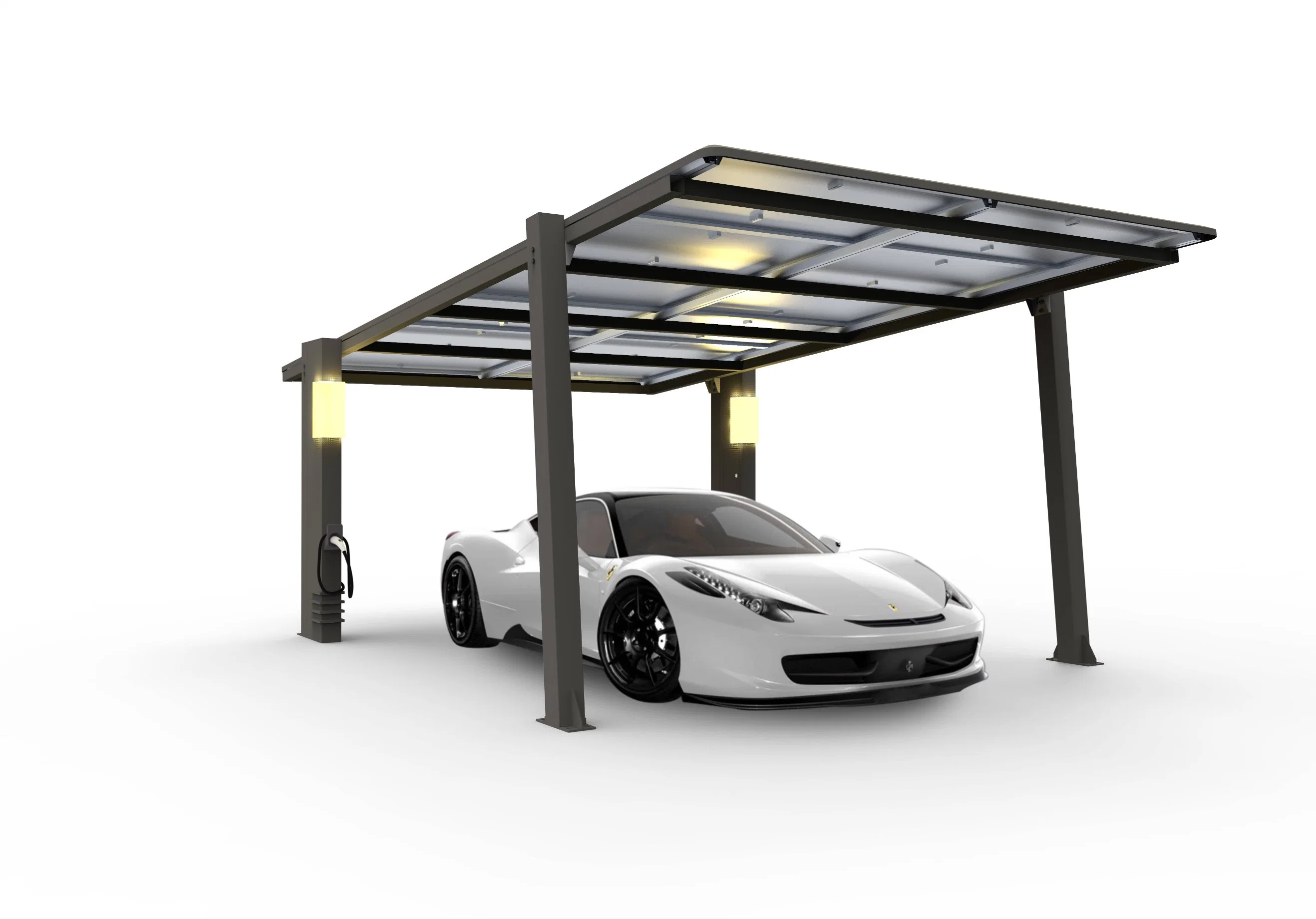 Steel Carport Solar Car Parking Canopy Solar Carports with Charging