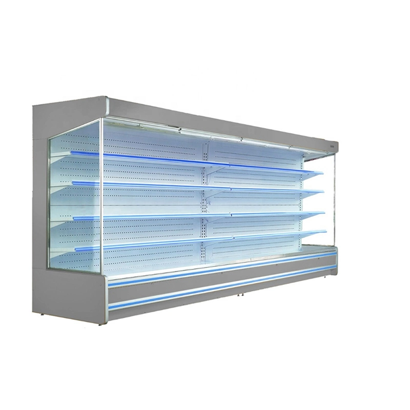 Commercial Supermarket Multideck Open Front Chiller Air Curtain Refrigerator Showcase