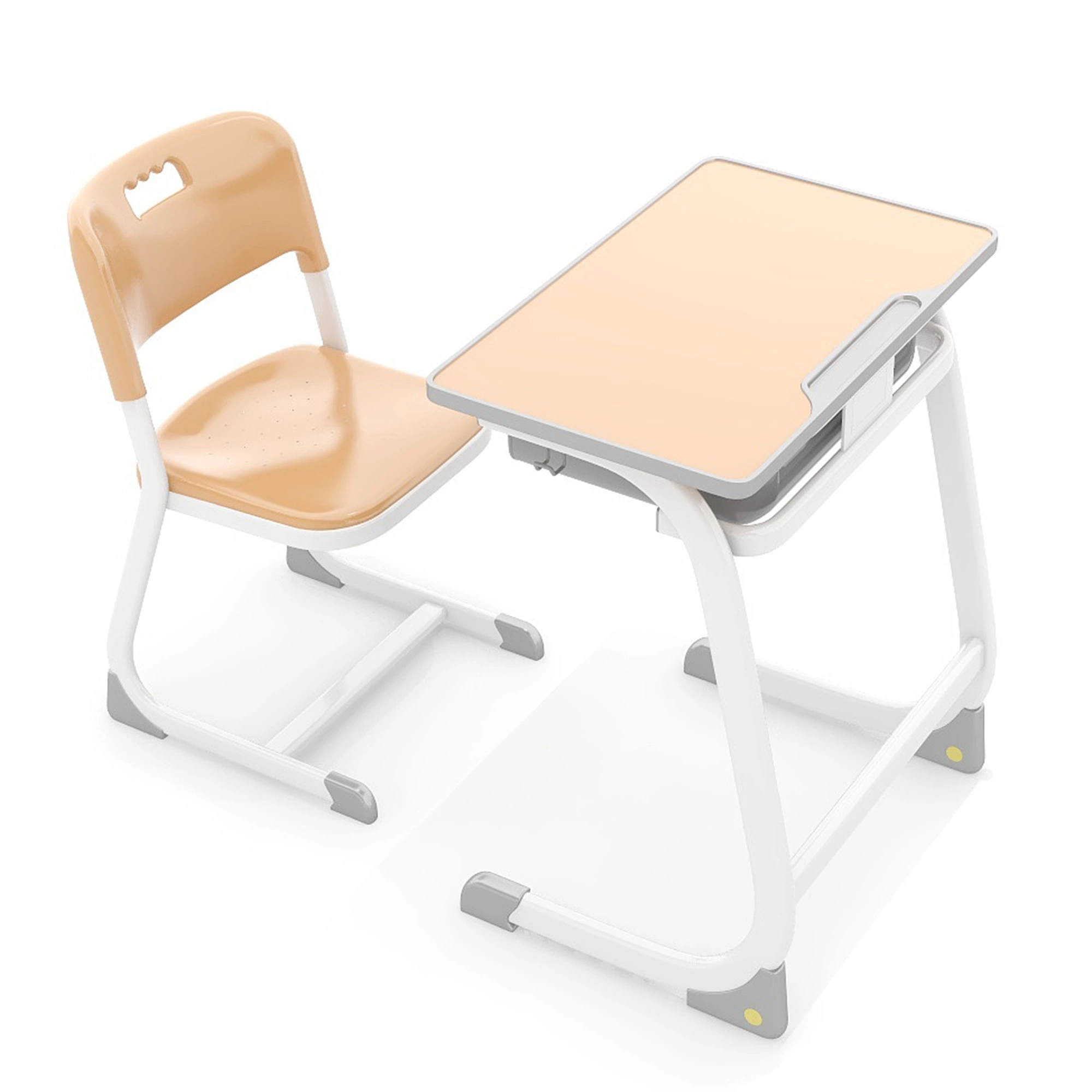 Metal Plastic Wood Plastic Chairs School Study Table University Desk Chair Set