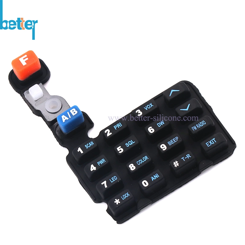 Clavier de commande à distance en caoutchouc silicone personnalisé avec bouton de commutation