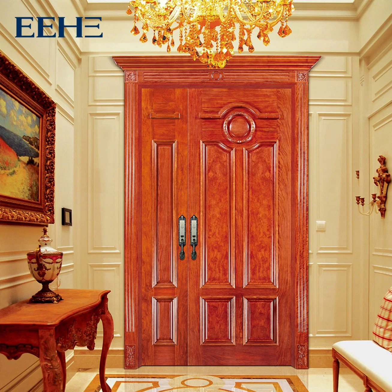 Banquet Hall Exclusive Club Entry Door Interior Color Painting Solid Wood Door