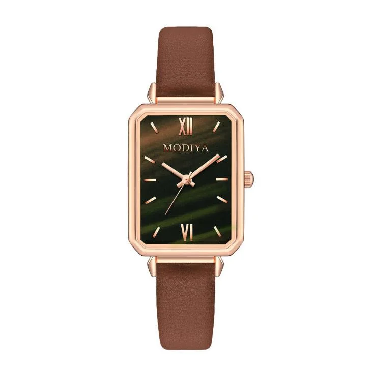 Retro Temperament Ladies Watch Small Square Green Watch