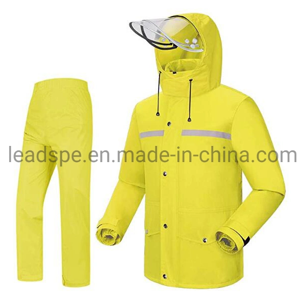 En20471 PU/PVC Revestimento respirável reflexo Rainsuit DE SEGURANÇA À PROVA DE VENTO Raincoat Rainwear