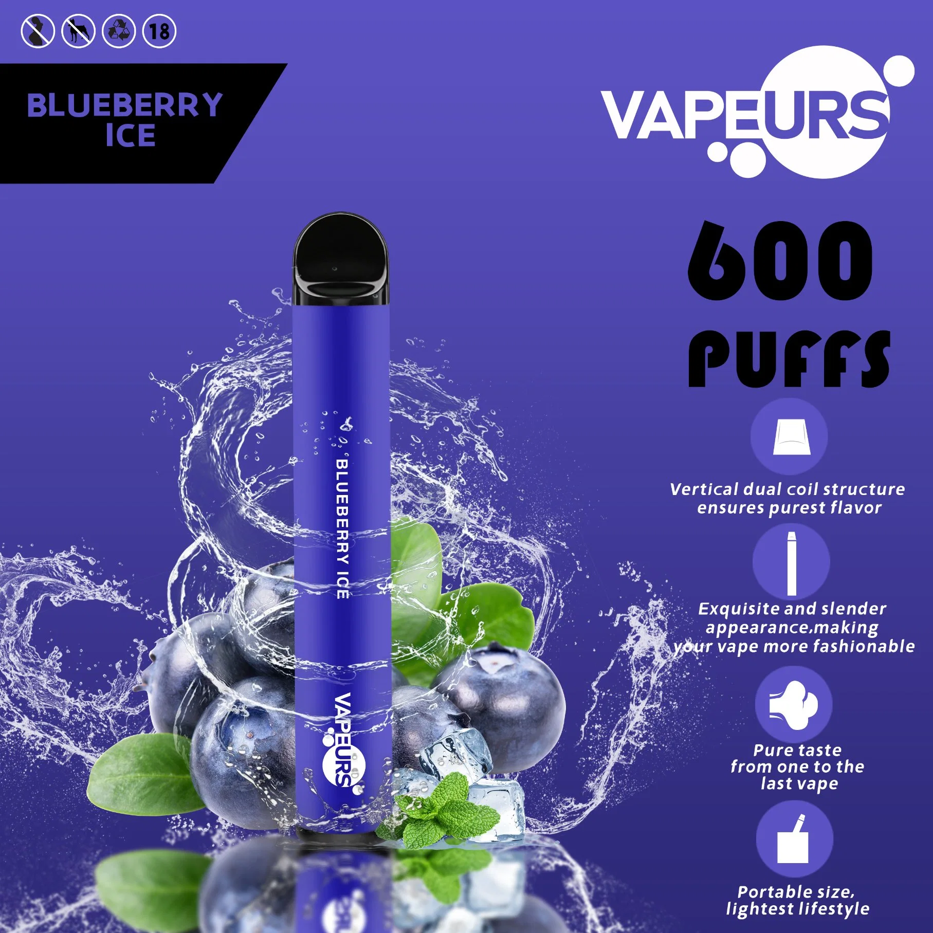 Vapeurs World Wholesale I VAPE Cigarette desechable Polonia 600/700/800 Soplos