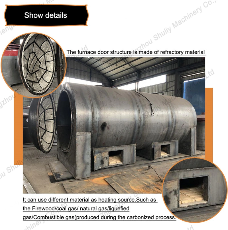 Horizontal Briquette Machine Carbon Rotary Airflow Carbonization Furnace