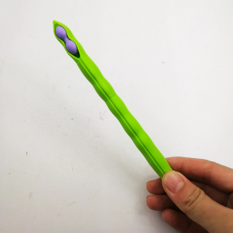 Novelty Cute Bean Shaped Ball Pen Plastic Pea Gel Pen