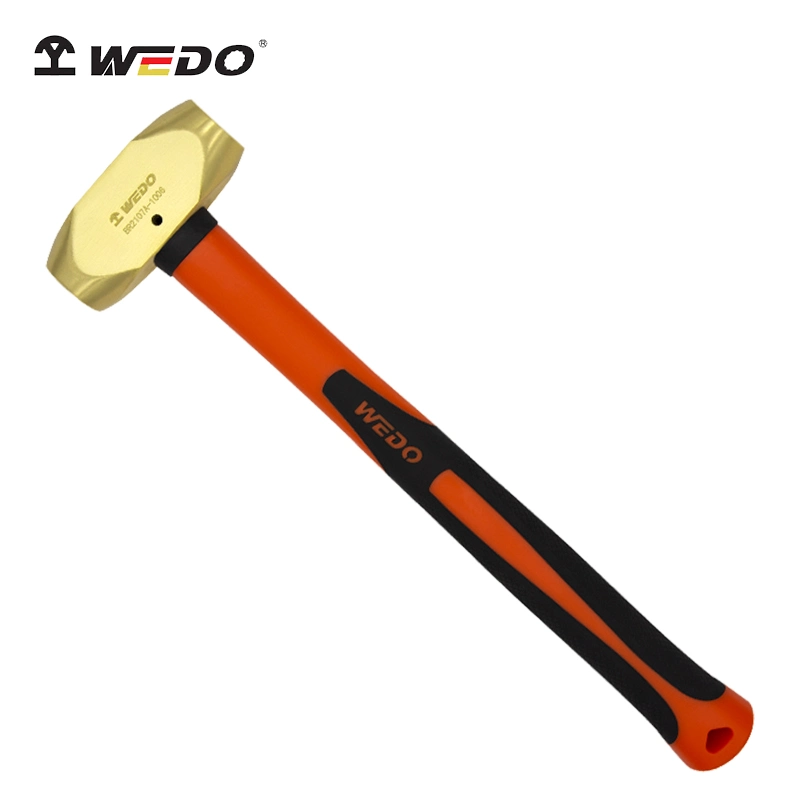 Wedo Professional High Quality Brass Flat Hammer (Euro Tyep) Fiberglass Handle