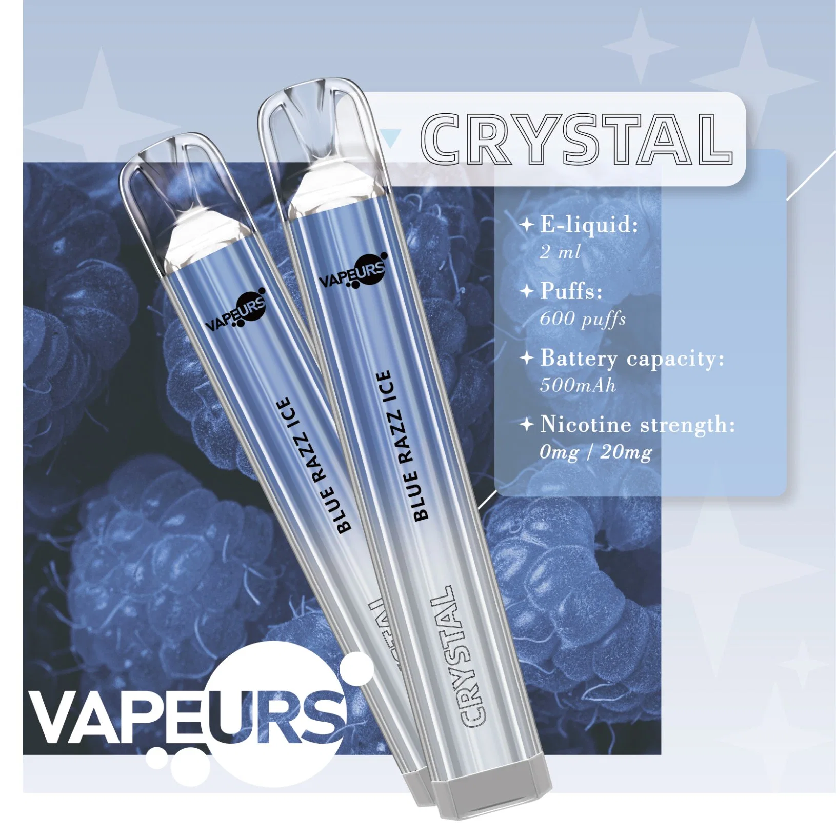 Одноразовые манжеты Vape 600 с отделкой Crystal, 2% свободного образца 550 Аккумуляторная батарея