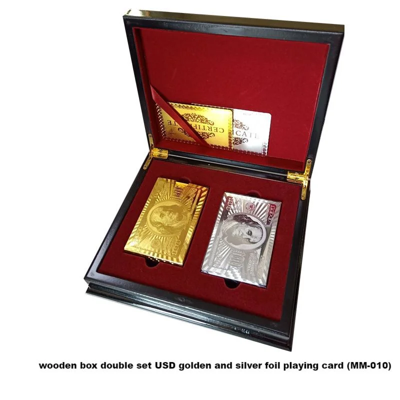 Factory Retail Dubai Traveling Souvenir Gold and Silver Foil Poker