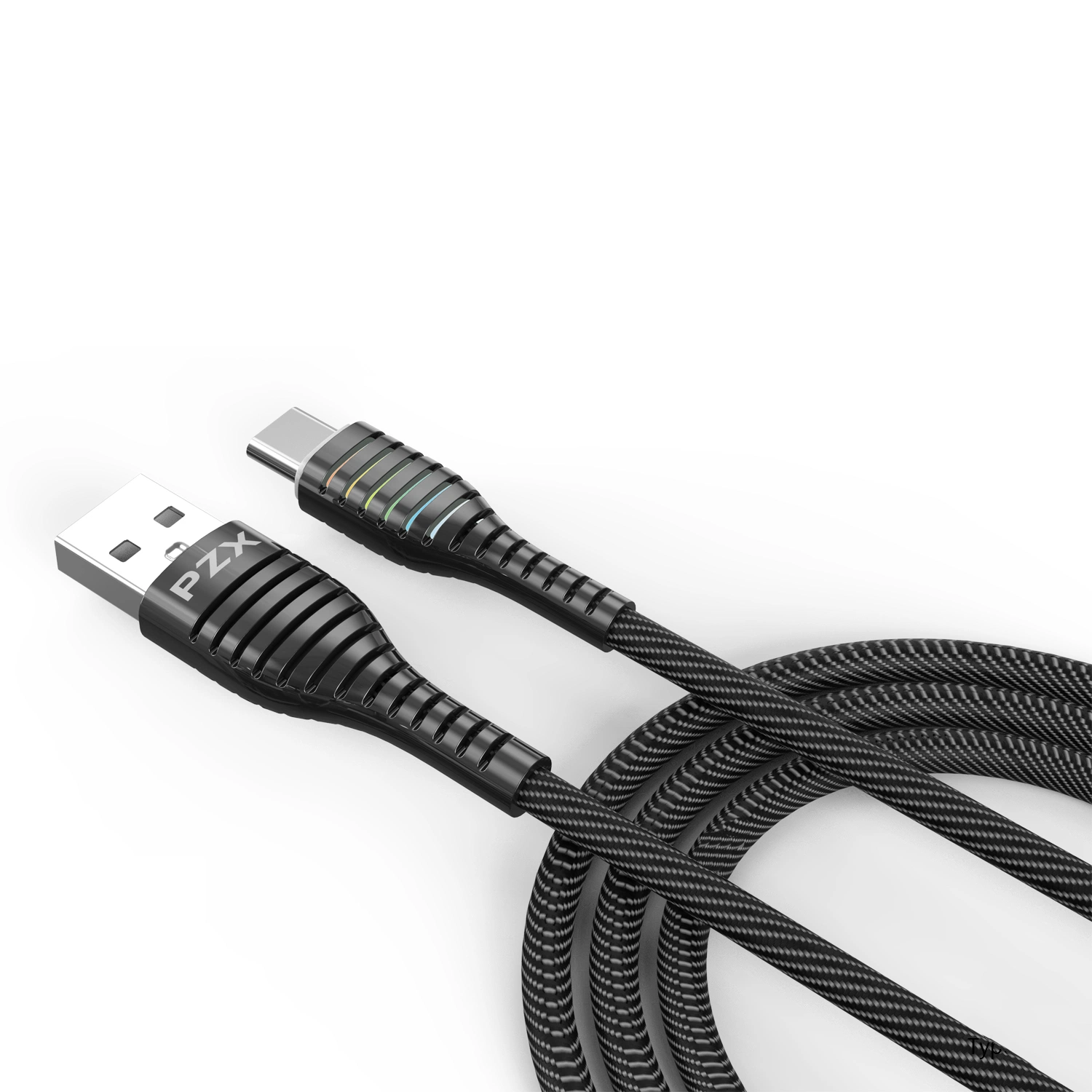 Colorido LED de carga rápida de datos de 1m Cable USB Micro para teléfonos Samsung