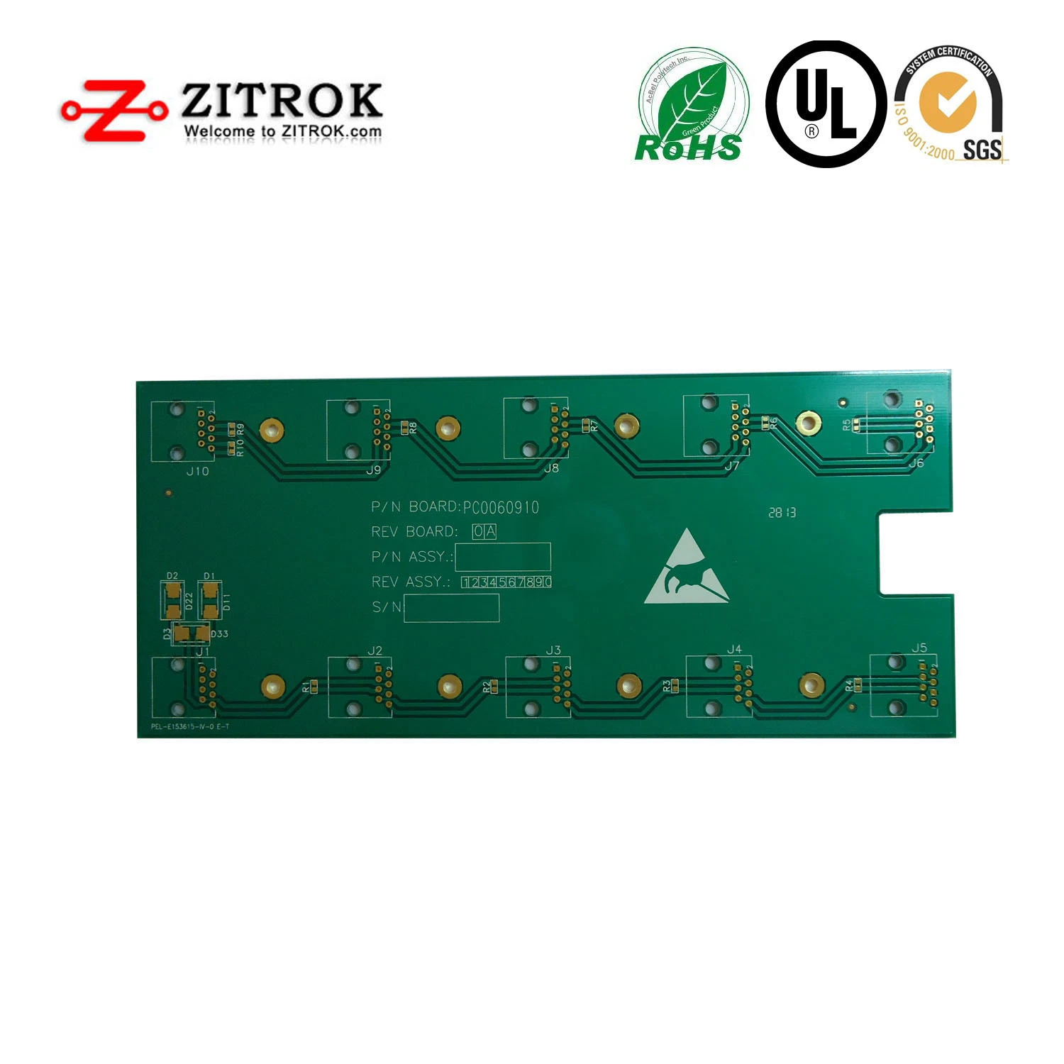 12 Layer Multilayer PCB Board with Buried and Blind Vias, Hard Gold, Deepth Routing