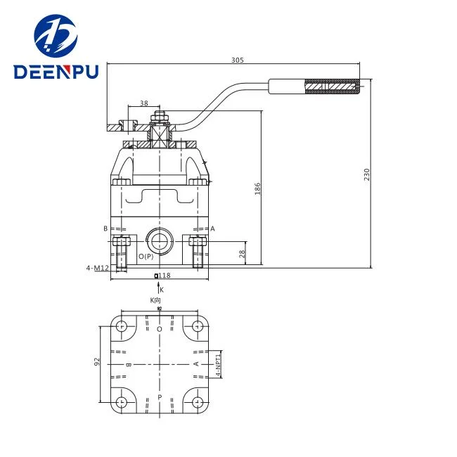 3-Position 4-Way Rotary Valve (34ZS21-25)