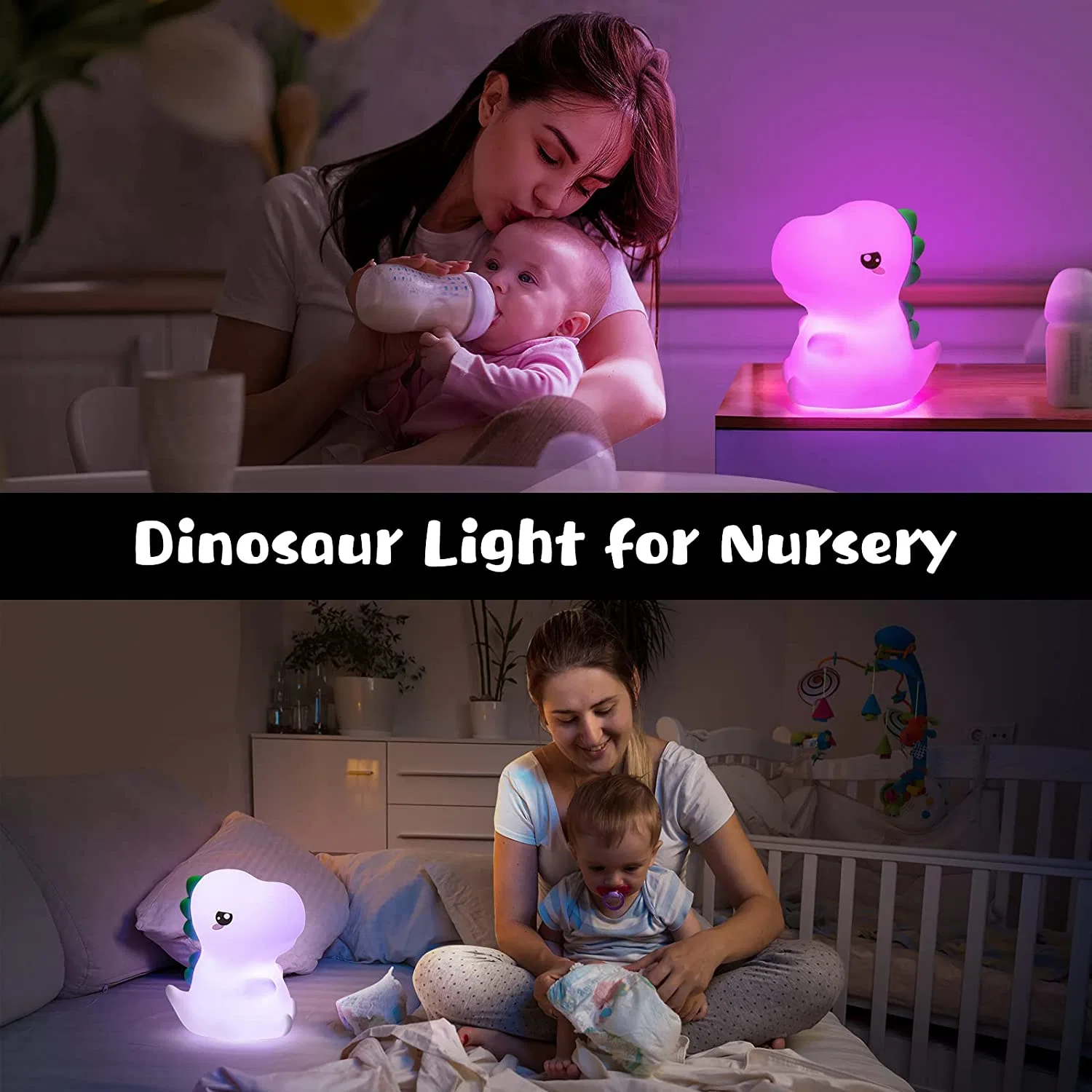 Silicone Nursery Battery Baby Night Light with Remote Control