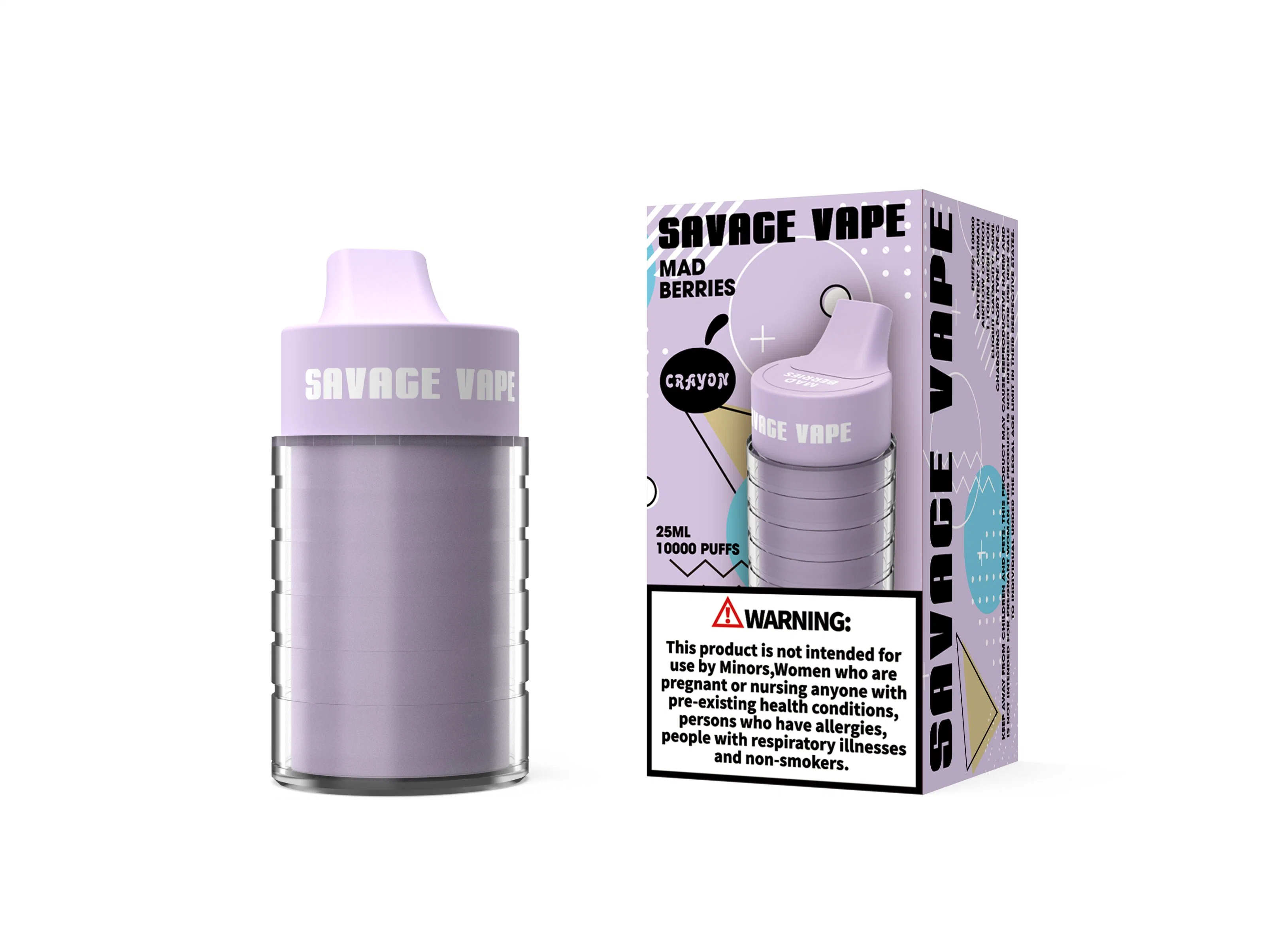 Original E Cigarette Disposable Vape Savage Bottle Juice 10000 Puffs 22ml 650mAh Battery Prefilled Cartridge Mesh Coil 9K 10K 12K Puffs Vape Pen Kit