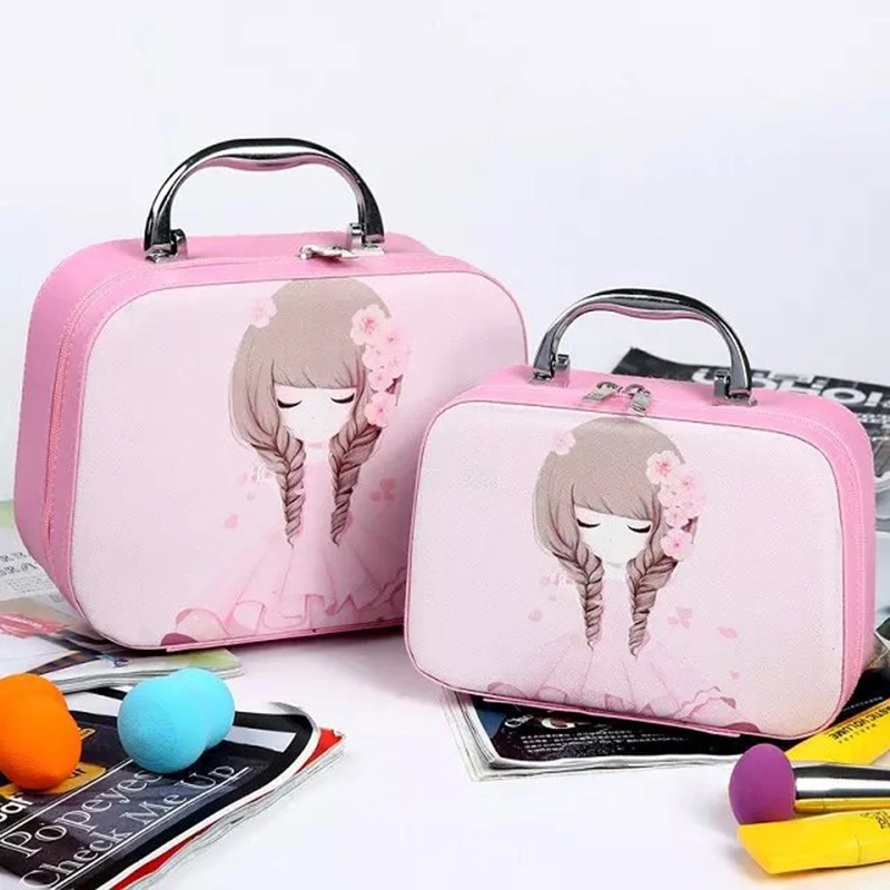 Cute Pattern Large-Capacity Cosmetic Bag Custom Portable Travel Cosmetic Case Storage Box