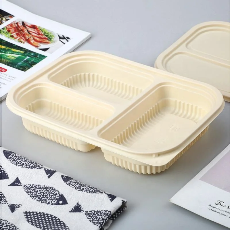 Environmentally Friendly Portable Biodegradable Tableware Disposable Cornstarch Lunch Box