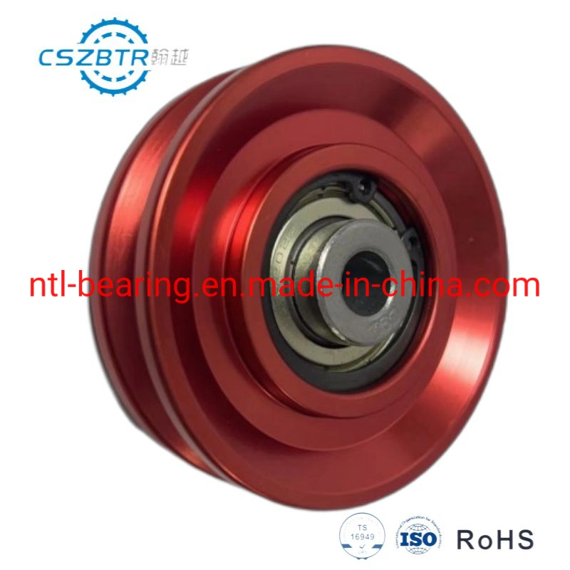 Cable Wheel Bearing Red Aluminum Alloy 73mm Fitness Accessories Pulley for Gym