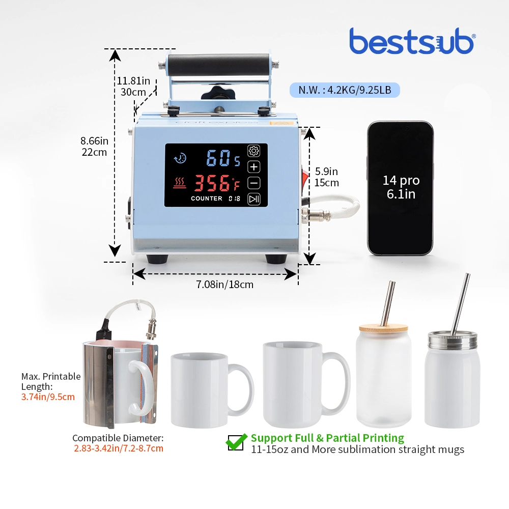 Bestsub Craft Hobby Sublimation Mug Bottle Small Heat Press Machine