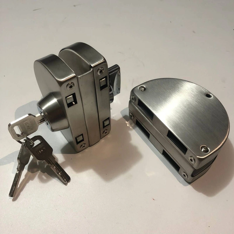 Polished Stainless Steel 304 Bathroom Empered Glass Door Lock