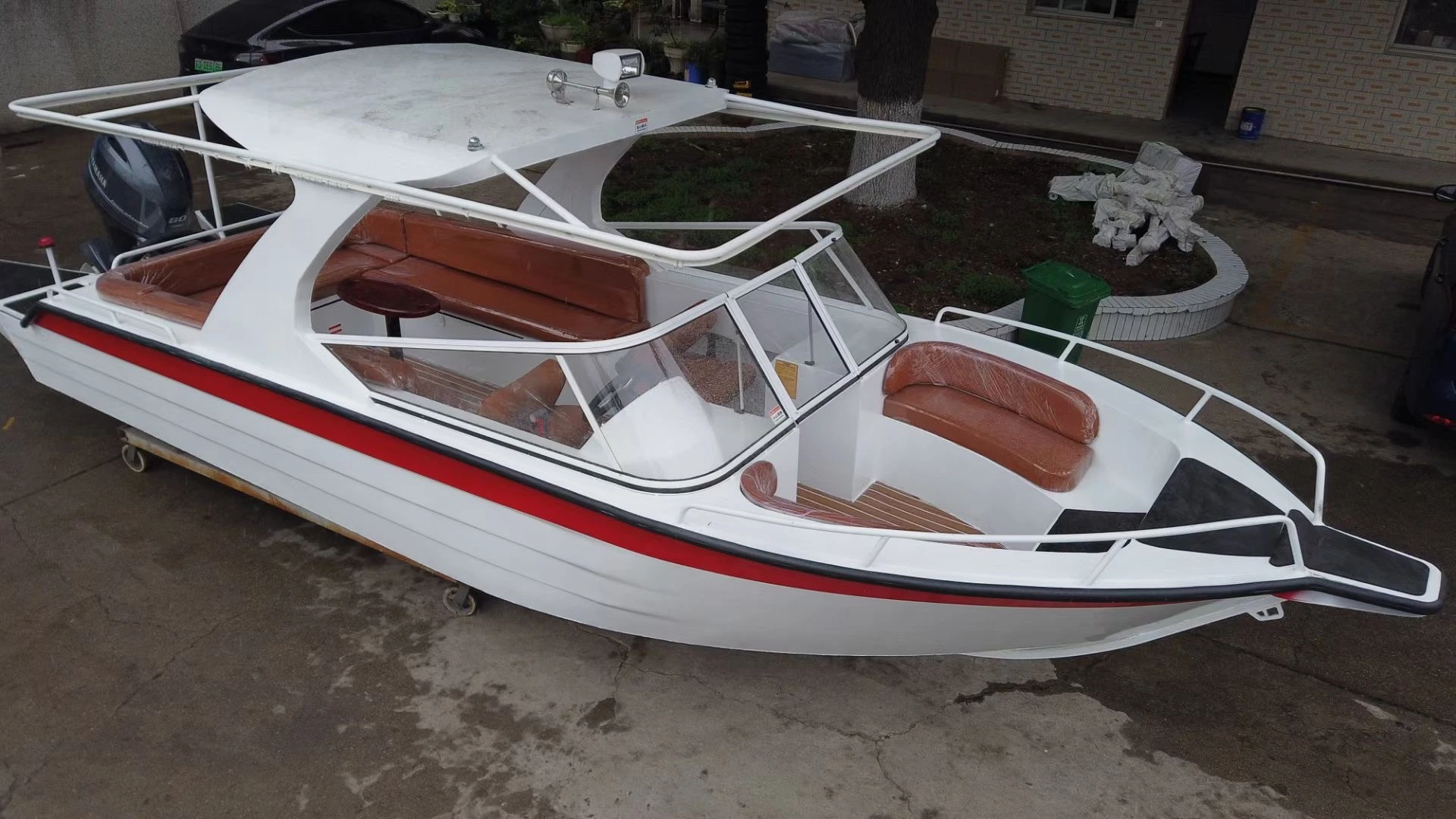 Professional Factory Made Fiberglass Boat Speed Boats Luxury 27FT Fiberglass Racing Boat for Pleasure