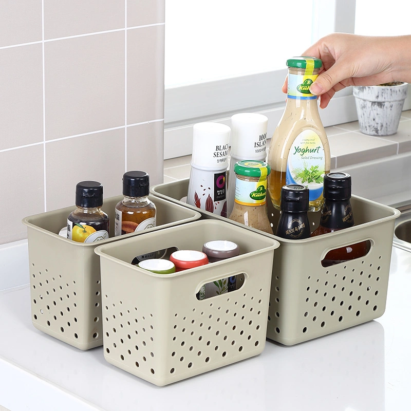 Langlebige Home Storage Bin Hohldeckel Lagerung Gemischtkost Flasche Stackabel 3PC Pack PET Kunststoff Aufbewahrungskorb