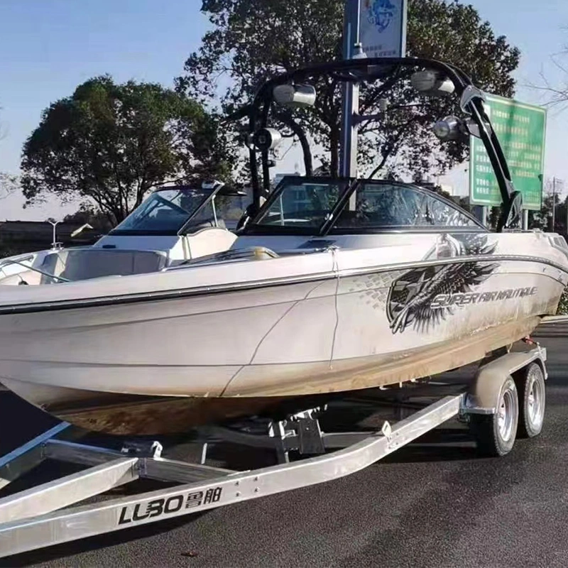 6,6 m FRP600dr reboque de barco com eixo tandem para plataforma de borracha Barco Veleiro reboque Catamaran reboque Bass Boat Trailer