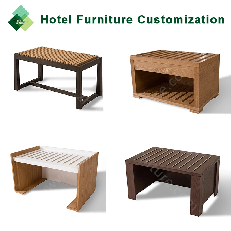 Factory Custom 5 Star Modern Style Wooden Hotel Bedroom Luggage Stand for Hotel Guest Room