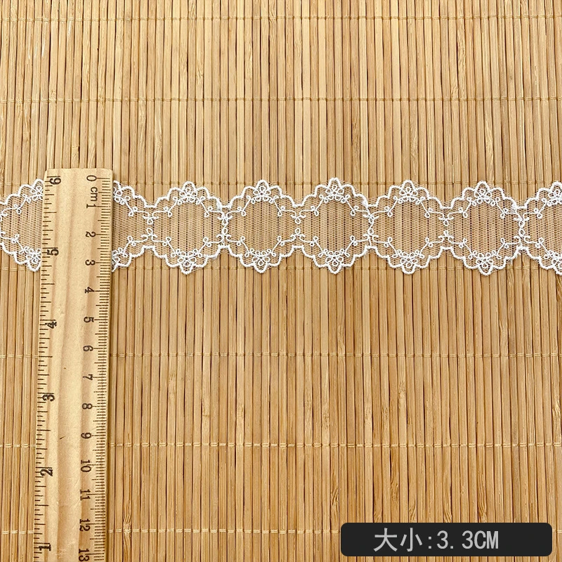 New Lace Mesh Polyester Embroidery Double Trim Wedding Accessories Embroidery Lace