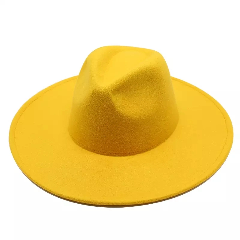 High quality/High cost performance Fashion Colorful Flat Felt Fedora Hat